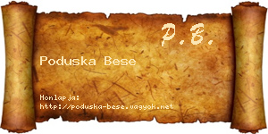 Poduska Bese névjegykártya